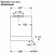 Bosch DBB65CC60 Serie4 beépíthető páraelszívó, 60cm , üveg légterelő panel , max. 583 m3/h ,3 fokozat ,