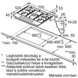 Bosch PCQ7A5I90 Serie6  nemesacél gázfőzőlap, 75 cm, FlameSelect 
