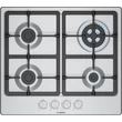 Bosch PGH6B5K90 Serie4 nemesacél gázfőzőlap, 4 gázégő , WOK égő,  elektromos szikragyújtás 