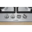 Bosch PGH6B5K90 Serie4 nemesacél gázfőzőlap, 4 gázégő , WOK égő,  elektromos szikragyújtás 