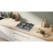 Bosch PGH6B5K90 Serie4 nemesacél gázfőzőlap, 4 gázégő , WOK égő,  elektromos szikragyújtás 