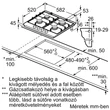 Bosch PGP6B5K60 nemesacél gázfőzőlap, 60 cm, elektromos szikragyújtás 