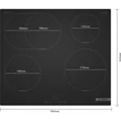 Bosch PIF61ABB5E Serie4 beépíthető indukciós főzőlap, Matt Design felület (karcálló) 