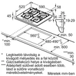 Bosch PPH6A6I10 Serie6  gázfőzőlap, 60 cm, fekete edzett üveg, FlameSelect  , WOK égő
