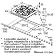 Bosch PRP6A6H40 Serie8  gázfőzőlap, 60 cm, Fekete edzett üveg, Home Connect & Hob-Hood Control,FlameSelect 