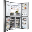 Haier HCR7918EIMP Cube  Többajtós Hűtőszekrény,szabadon álló, 4 ajtós, No Frost, világítás LED, energiaosztály E, platina inox, M x M x S (mm) 908x750x1775 