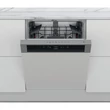 Whirlpool WBC3C26X félig integrált mosogatógép, Inox, 60 cm