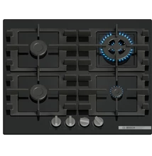 Bosch PNH6B6K40 Serie4  gázfőzőlap, 60 cm, fekete edzett üveg, WOK égő