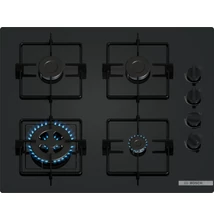 Bosch POH6B6K30 gázfőzőlap, 60 cm, Fekete edzett üveg, WOK égő