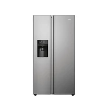 Haier HSR3918 Side by Side, szabadon álló, No Frost, világítás LED, energiaosztály E, platina inox, M x M x S (mm) 908x659x1775