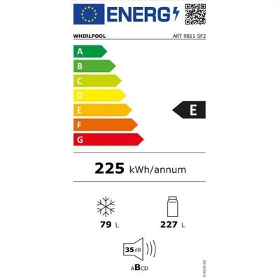 Whirlpool ART9811 SF2 SpaceMax beépíthető alulfagyasztós hűtőszekrény 194cm Stop Frost technológia