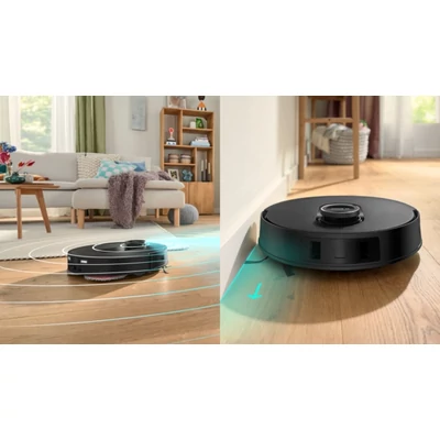 Bosch BCRDW3B Spotless Max robotporszívó, fekete, forgó felmosó , töltő- és ürítő állomás