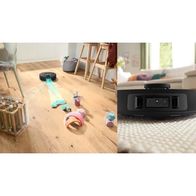 Bosch BCRDW3BX fekete Spotless Max Cam robotporszívó, forgó felmosó , kamera , töltő- és ürítő állomás 
