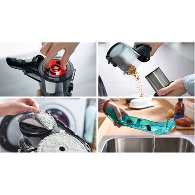 Bosch BCS71HYG1 Unlimited 7 ProHygienic Aqua vezeték nélküli porszívó ,18 V / 3 Ah Li-Ion akku ,40 perc működési idő ,HEPA szűrő