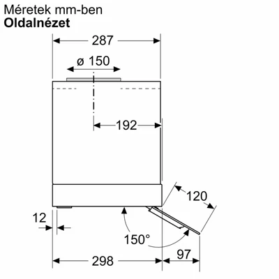 Bosch DBB67DP60 Serie6 beépíthető páraelszívó, 60cm, Home Connect & Hob-Hood Control, max. 699 m3/h