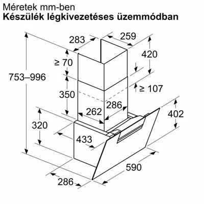 Bosch  DWK67FN60 döntött fali páraelszívó 