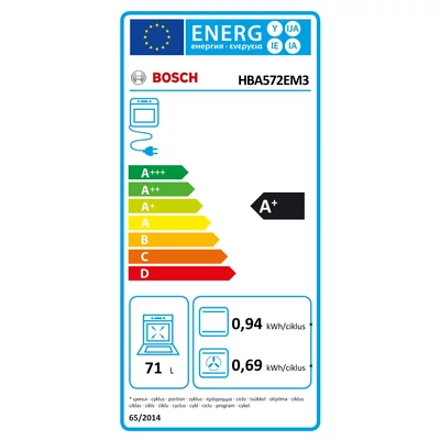 Bosch HBA572EM3 beépíthető sütő, Serie4, Matt design , pirolitikus öntisztítás