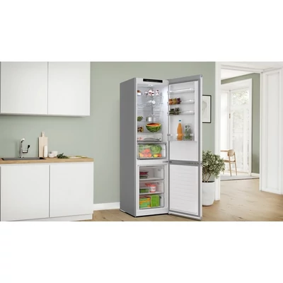 Bosch KGN392I1F alulfagyasztós hűtőszekrény, Total No Frost, 203 x 60 cm, 260 liter hűtőtér, 103 liter fagyasztótér