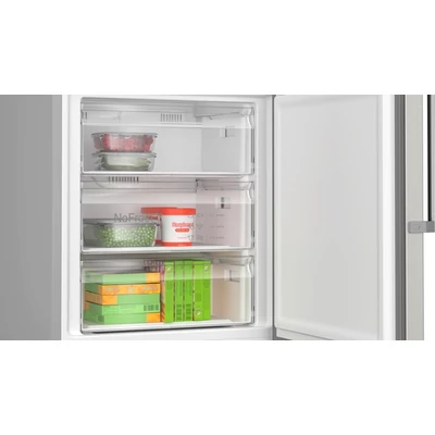 Bosch KGN49AIBT Serie6  szabadonálló, alulfagyasztós hűtőszekrény, 203 x 70 cm, Szálcsiszolt acél (ujjlenyomat-mentes), Total No Frost, 440 liter