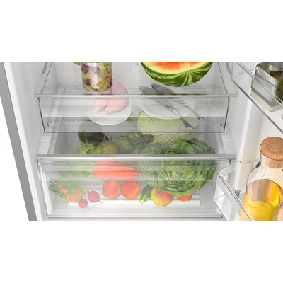 Bosch KGN49VICT szabadonálló, alulfagyasztós hűtőszekrény, 203 x 70 cm, Szálcsiszolt acél (ujjlenyomat-mentes), Total No Frost, 440 liter