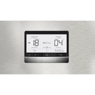 Bosch KGN86AIDR szabadonálló, alulfagyasztós hűtőszekrény, 186 x 86 cm, Szálcsiszolt acél (ujjlenyomat-mentes), Total No Frost, 631 liter