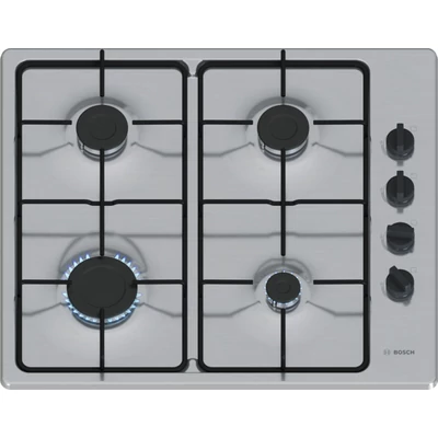 Bosch PBP6B5K80H Serie2  nemesacél gázfőzőlap, 60 cm,  elektromos szikragyújtás