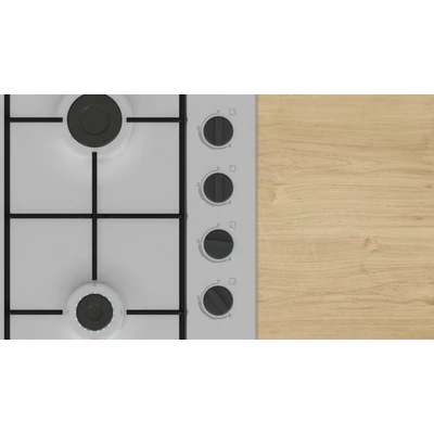 Bosch PBP6B5K80H Serie2  nemesacél gázfőzőlap, 60 cm,  elektromos szikragyújtás