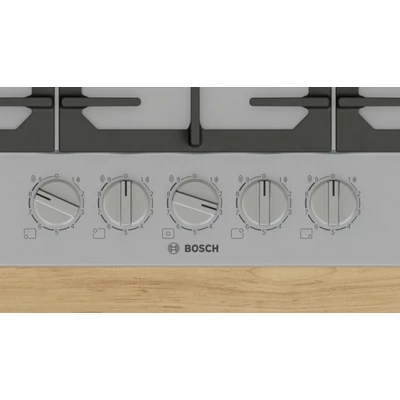 Bosch PCQ7A5I90 Serie6  nemesacél gázfőzőlap, 75 cm, FlameSelect 