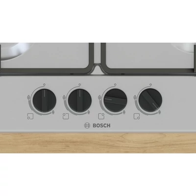 Bosch PGP6B5K60 nemesacél gázfőzőlap, 60 cm, elektromos szikragyújtás 