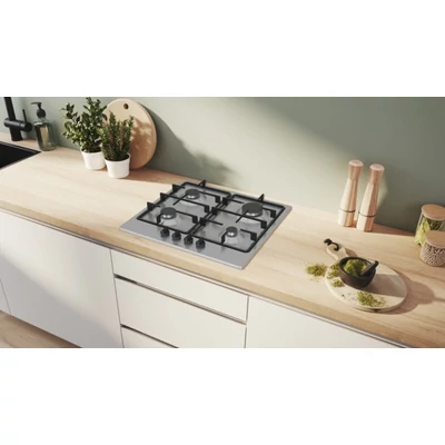 Bosch PGP6B5K60 nemesacél gázfőzőlap, 60 cm, elektromos szikragyújtás 