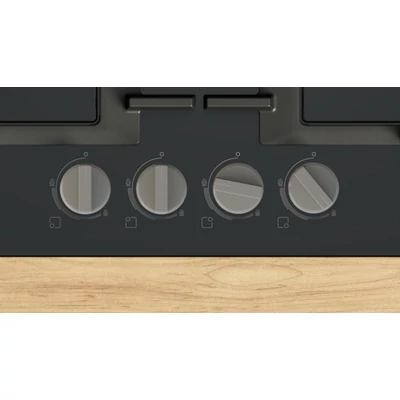 Bosch PNH6B6K40 Serie4  gázfőzőlap, 60 cm, fekete edzett üveg, WOK égő