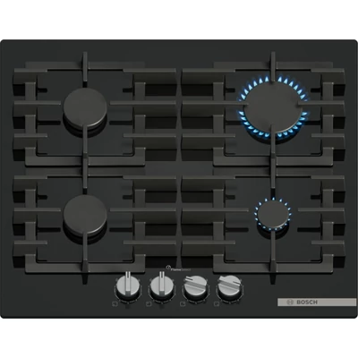 Bosch PPP6A6I40 Serie6  gázfőzőlap, 60 cm, fekte edzett üveg, FlameSelect 