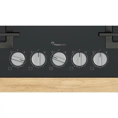 Bosch PPQ7A6I40 Serie6 gázfőzőlap, 75 cm, fekete edzett üveg, FlameSelect ,WOK égő, öntöttvas edénytartó rács