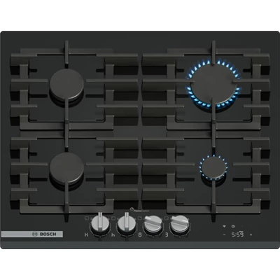 Bosch PRP6A6H40 Serie8  gázfőzőlap, 60 cm, Fekete edzett üveg, Home Connect & Hob-Hood Control,FlameSelect 