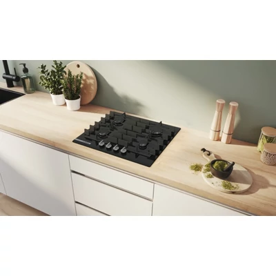 Bosch PRP6A6H40 Serie8  gázfőzőlap, 60 cm, Fekete edzett üveg, Home Connect & Hob-Hood Control,FlameSelect 