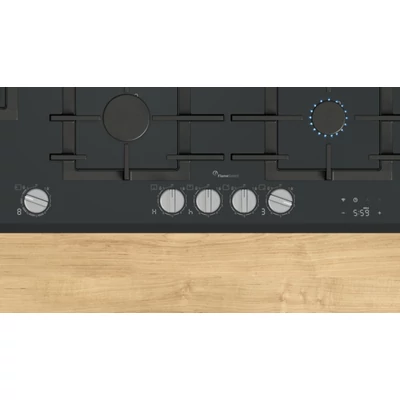 Bosch PRS9A6H40 gázfőzőlap, 90 cm, fekete edzett üveg, Home Connect & Hob-Hood Control,5 gázégő,WOK égő,FlameSelect