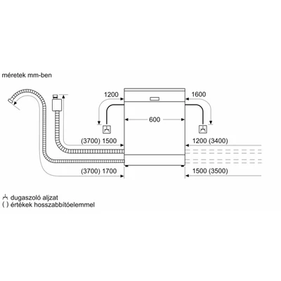 Bosch SMI4HCS19E Serie 4, Félig beépíthető mosogatógép, 60 cm, Szálcsiszolt acél 