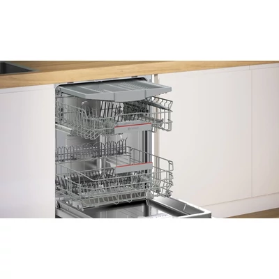 Bosch SMI4HCS19E Serie 4, Félig beépíthető mosogatógép, 60 cm, Szálcsiszolt acél 