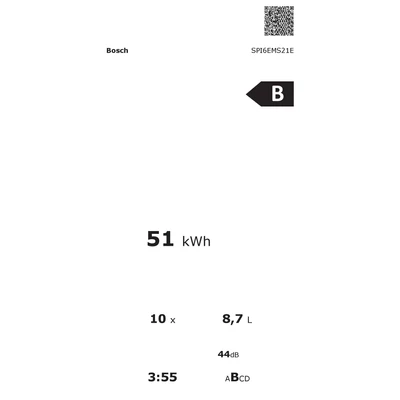 Bosch SPI6EMS21E, Félig beépíthető mosogatógép, 45 cm, Szálcsiszolt acél, Serie 6