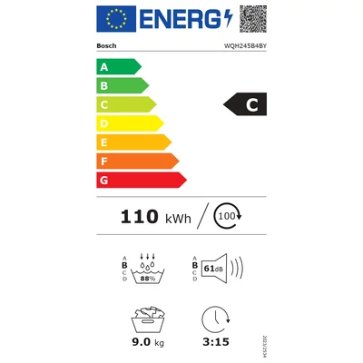 Bosch WQH245B4BY Serie6 szárítógép,  9kg ,A+++ , SelfCleaning öntisztító kondenzátor, SmartDry , AutoDry 