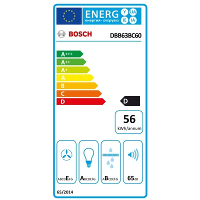 Bosch DBB63BC60, integrált kialakítású páraelszívó, 60 cm, Fekete,  Serie 2