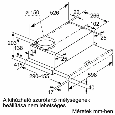 Bosch DFL064W54  Serie 2 teleszkópos páraelszívó, 60 cm