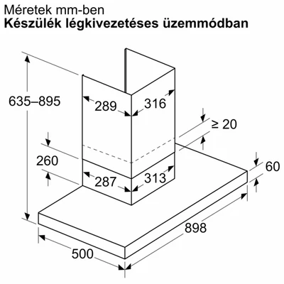 Bosch DWB95CC30, Falra szerelhető páraelszívó, 90 cm, Szálcsiszolt acél színű, Serie 4