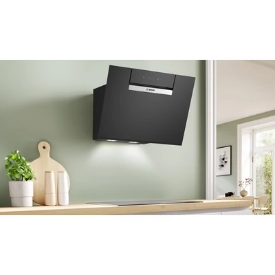 Bosch DWK67FN60, Falra szerelhető páraelszívó, 60 cm, Fekete üveg, Fekete,  Serie 4