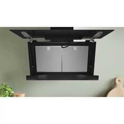 Bosch DWK91LT60, Falra szerelhető páraelszívó, 90 cm, Fekete üveg, Fekete,  Serie 8