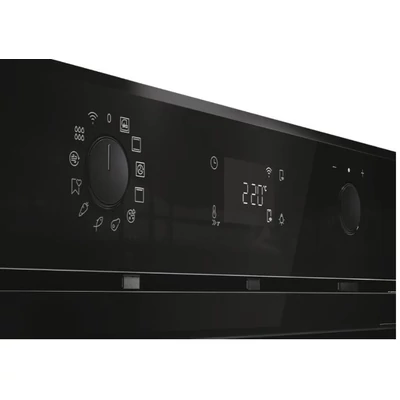 Haier H6 ID2P5B3YTB series 2, beépíthető sütő, hőlégbefúvás, 78 liter, pirolitikus , 12 funkció, távvezérlés és extra tartalom (WiFi),