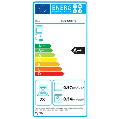 Haier H6 ID46G3YTB, ID Series 4 beépíthető sütő,hőlégbefúvás, 78 liter, pirolitikus + hidrolitikus, 20 funkciók, távezzérlés és extra tartalom (WiFi), energiaosztály A++, fekete szín, 