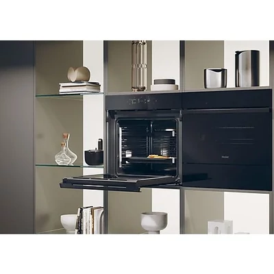 Haier H6 ID66G5YTB beépíthető sütő,ID series 6,hőlégbefúvás,78 liter, pirolitikus + hidrolitikus tisztítás,20 funkciók, távezzérlés és extra tartalom (WiFi), energiaosztály A++, fekete szín