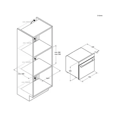 Haier H6 ID66G5YTB beépíthető sütő,ID series 6,hőlégbefúvás,78 liter, pirolitikus + hidrolitikus tisztítás,20 funkciók, távezzérlés és extra tartalom (WiFi), energiaosztály A++, fekete szín