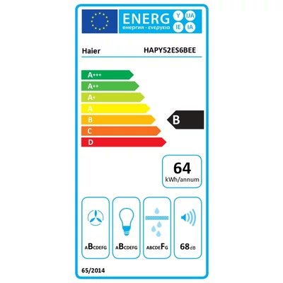 Haier HAPY52ES6BEE ID beépíthető páraelszívó, LED világítás, 4 sebesség, fekete szín